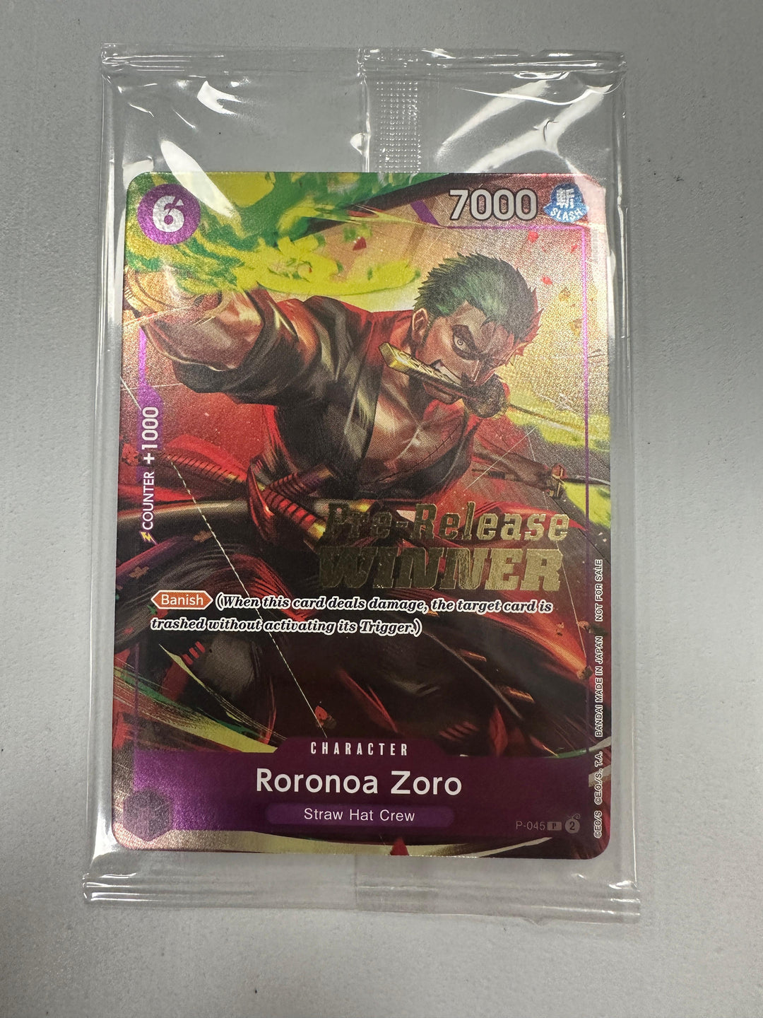 Roronoa Zoro Promo Winner Sealed P-045 (ENG)