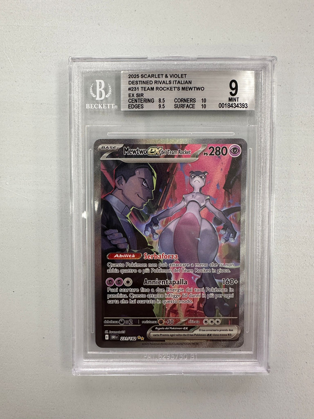 Mewtwo Ex del Team Rocket Special Illustrator Rivali Predestinati ITA BGS 9