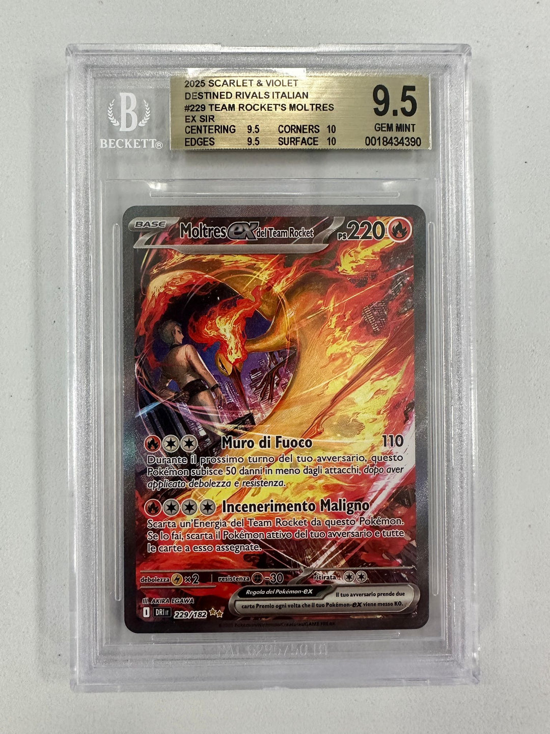 Moltres Ex del Team Rocket Special Illustrator Rivali Predestinati ITA BGS 9.5