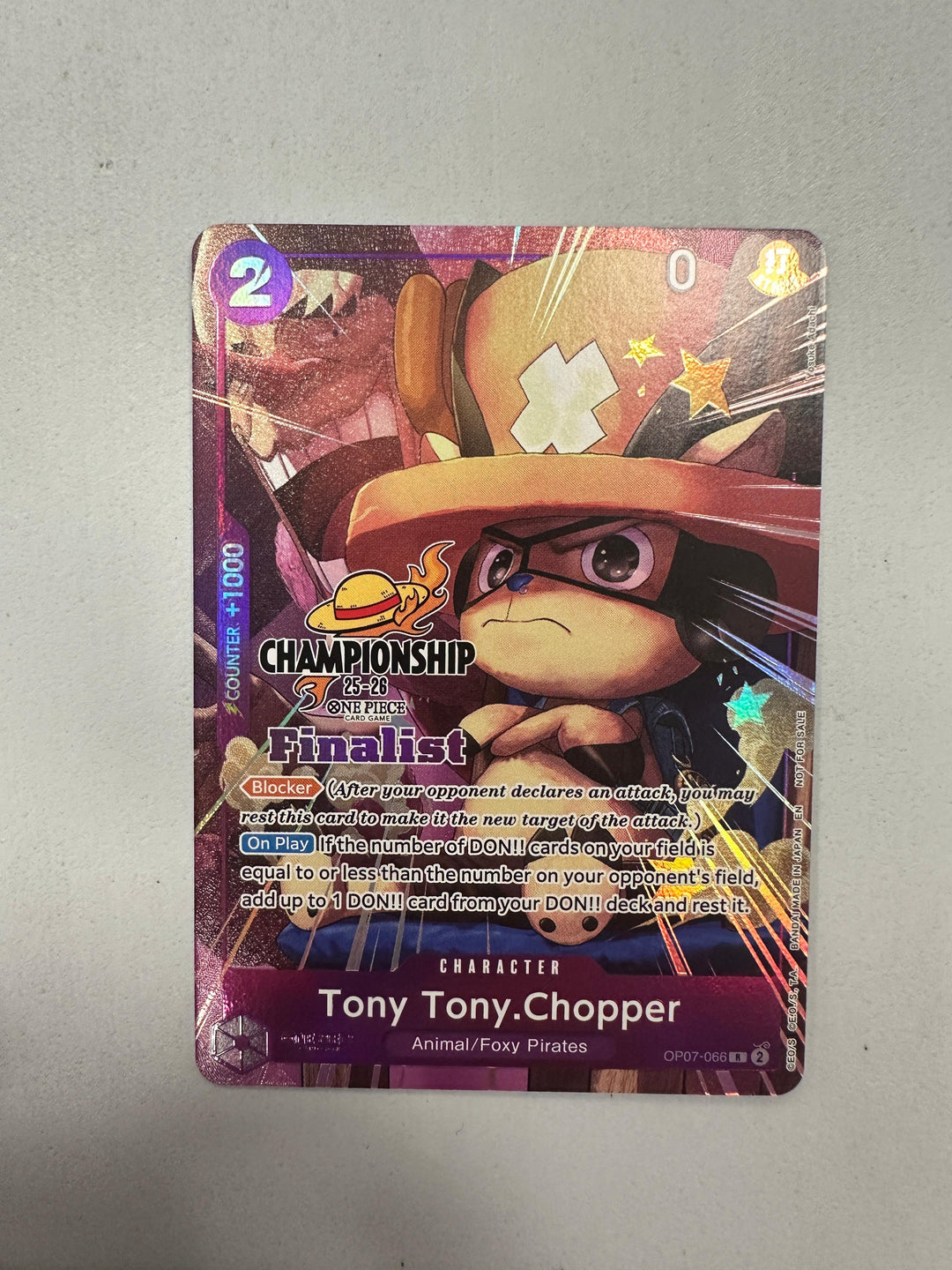 Tony Tony Chopper OP07-066 Championship 25-26 Finalist (ENG)