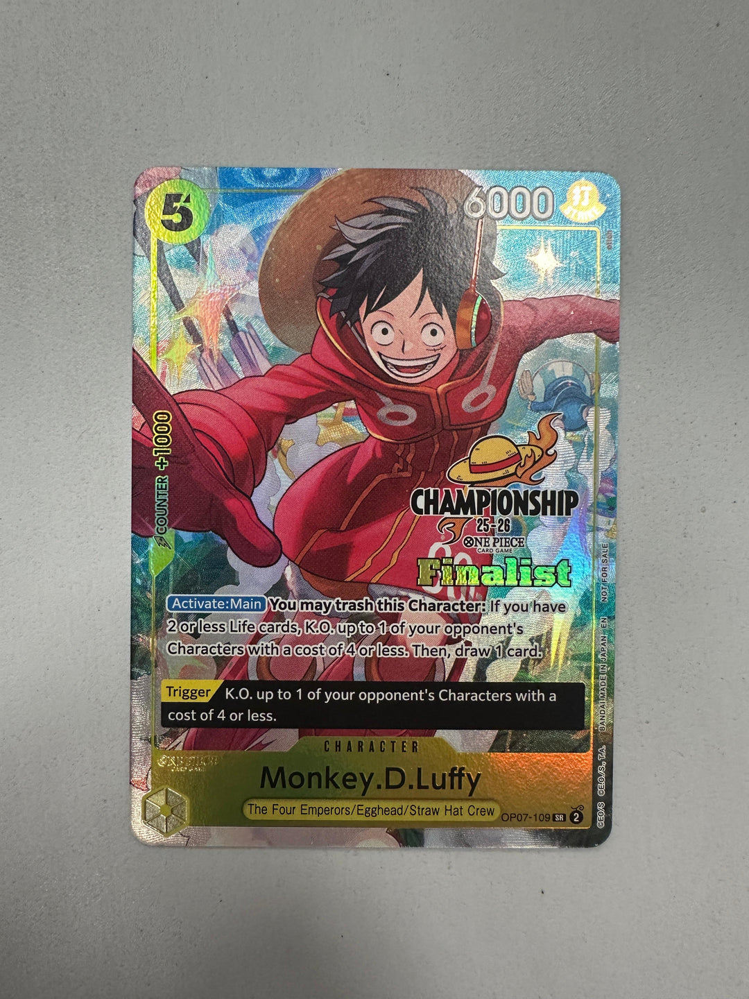 Monkey D. Luffy OP07-109 Championship 25-26 Finalist (ENG)