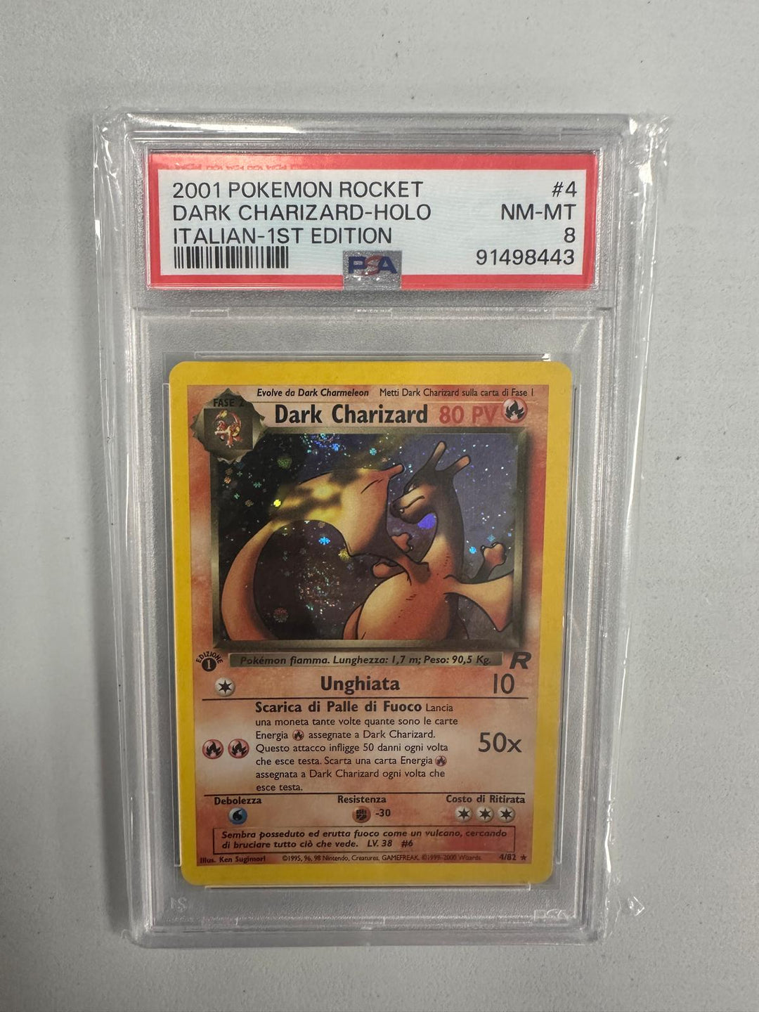 Dark Charizard Holo Team Rocket 1st Edition ITA PSA 8