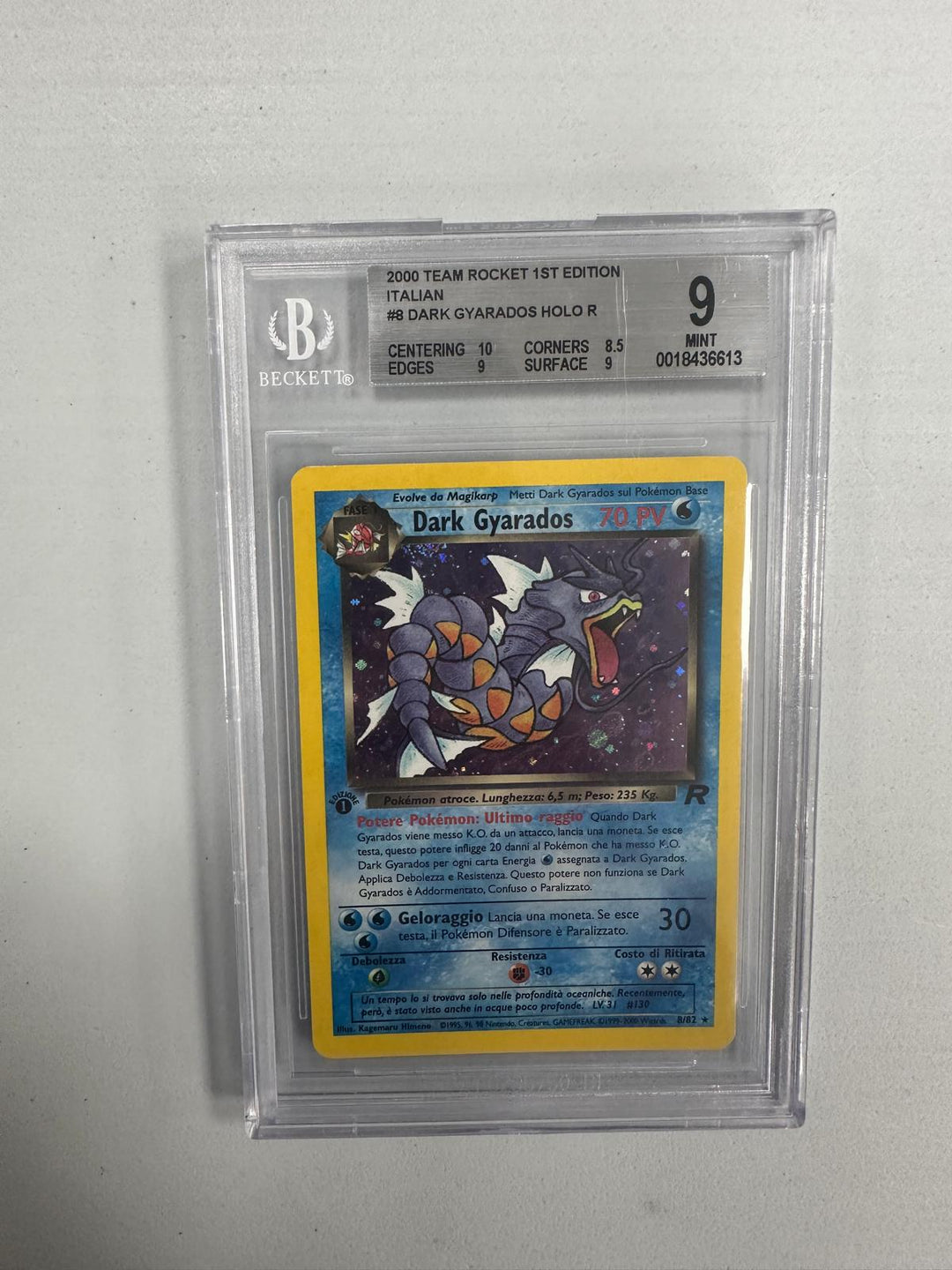 Dark Gyarados Holo Team Rocket 1st Edition ITA BGS 9