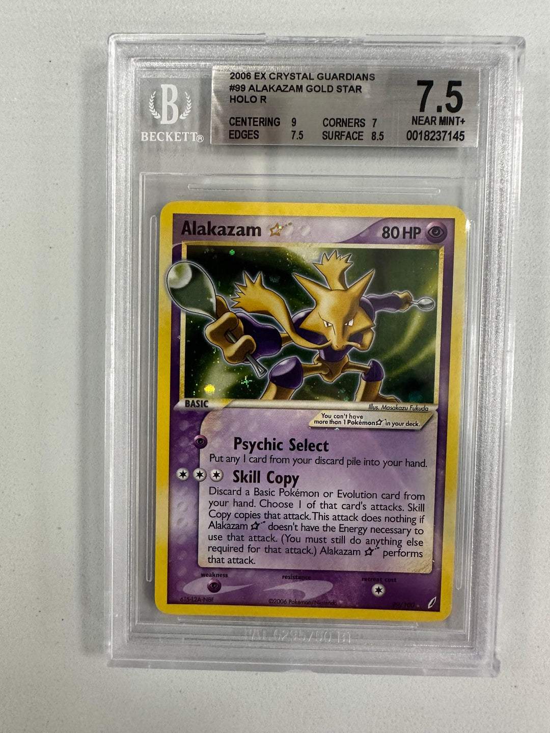 Alakazam Gold Star Ex Crystal Guardians ENG BGS 7.5