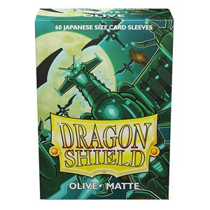 60 Small Dragon Shield Sleeves - Matte Olive