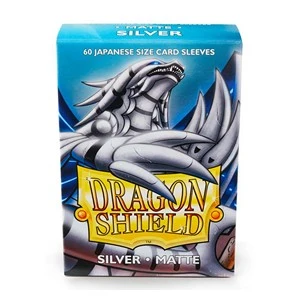 60 Small Dragon Shield Sleeves - Matte Silver