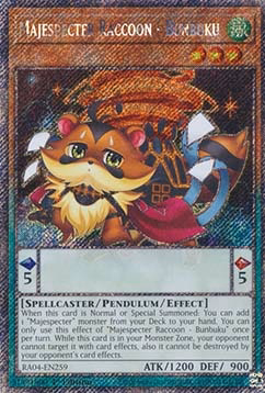 Majespecter Raccoon - Bunbuku (V.1 - Platinum Secret Rare)