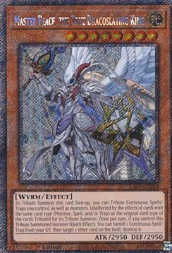 Master Peace, the True Dracoslaying King (V.1 - Platinum Secret Rare)