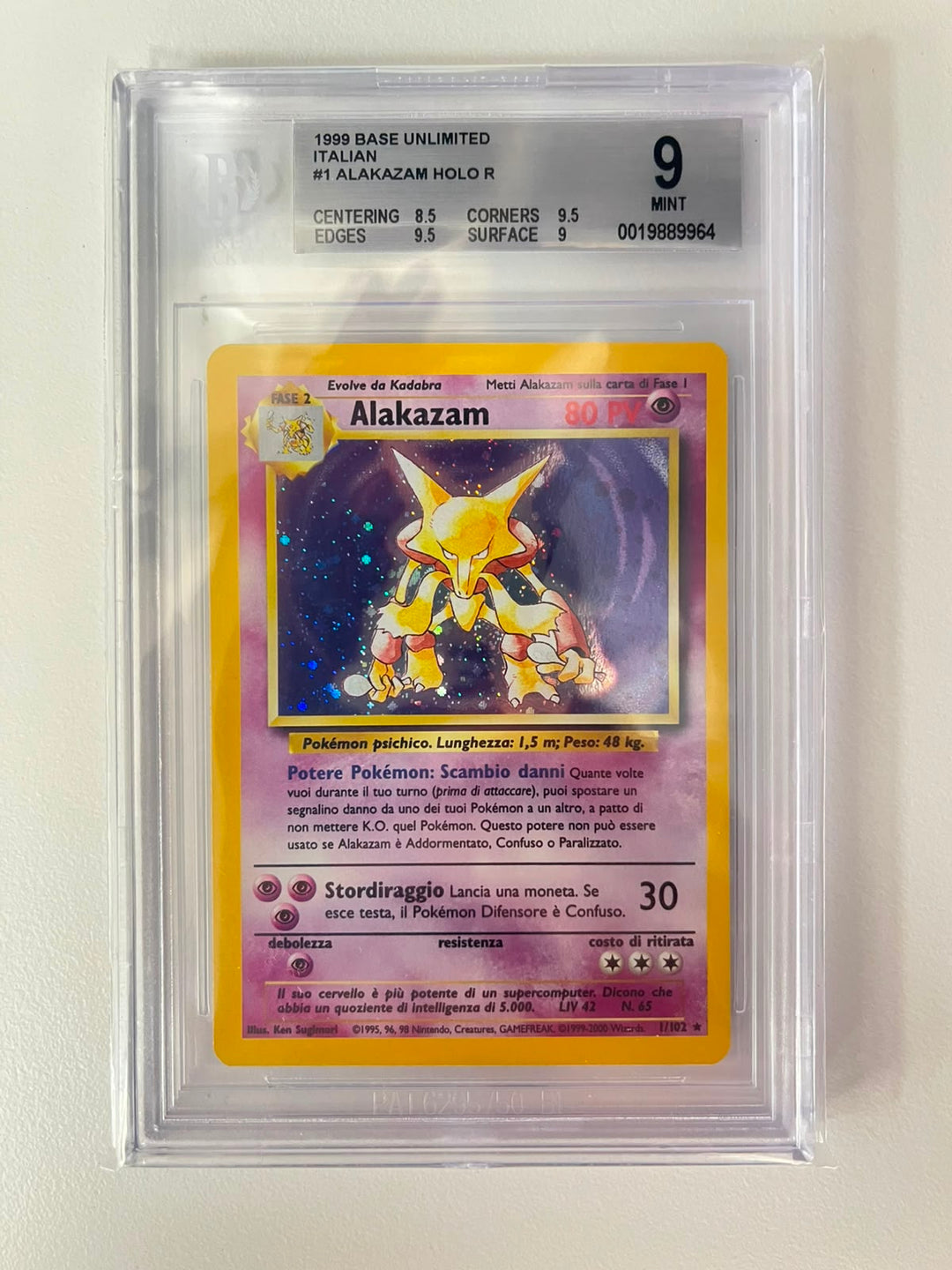 Alakazam Set Base Unlimited ITA BGS 9