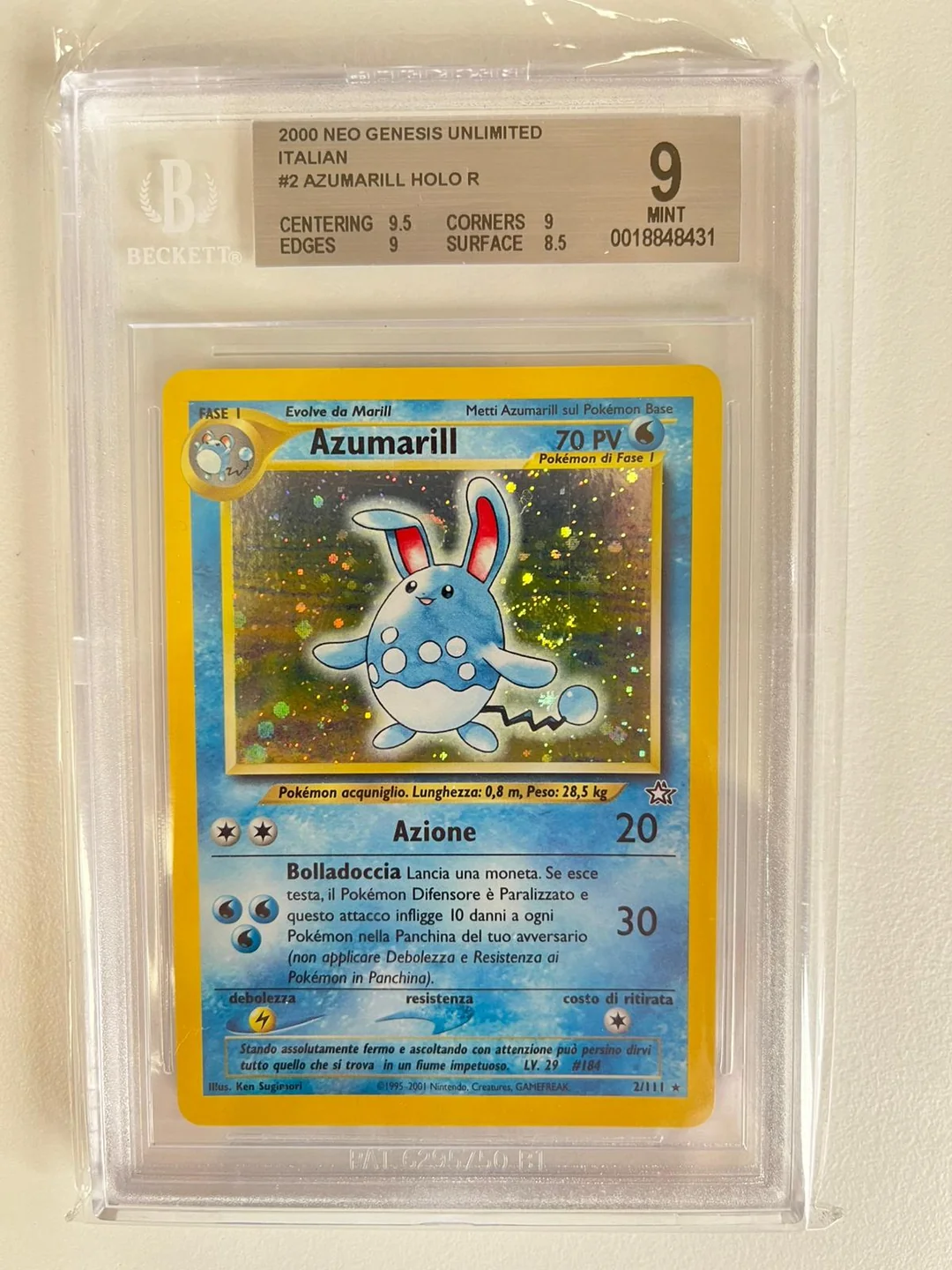 Azumarill Holo Neo Genesis ITA BGS 9
