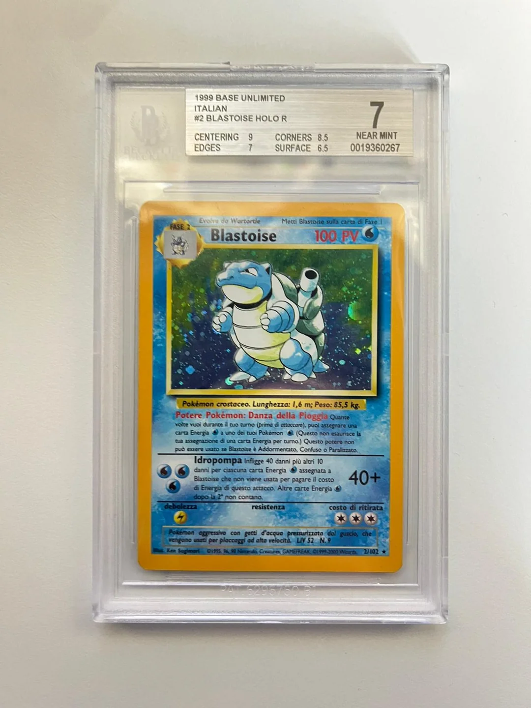 Blastoise Set Base Unlimited ITA BGS 7