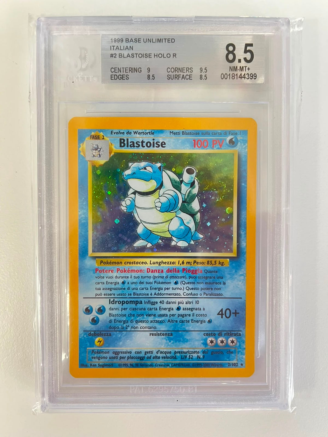 Blastoise Set Base Unlimited ITA BGS 8.5