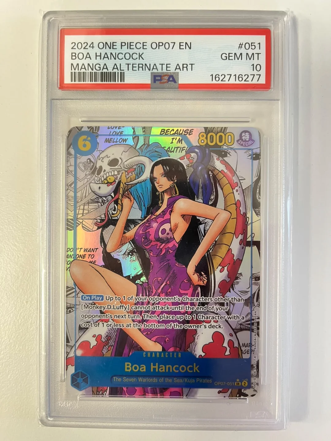 Boa Hancock Manga Rare OP07-051 ENG PSA 10