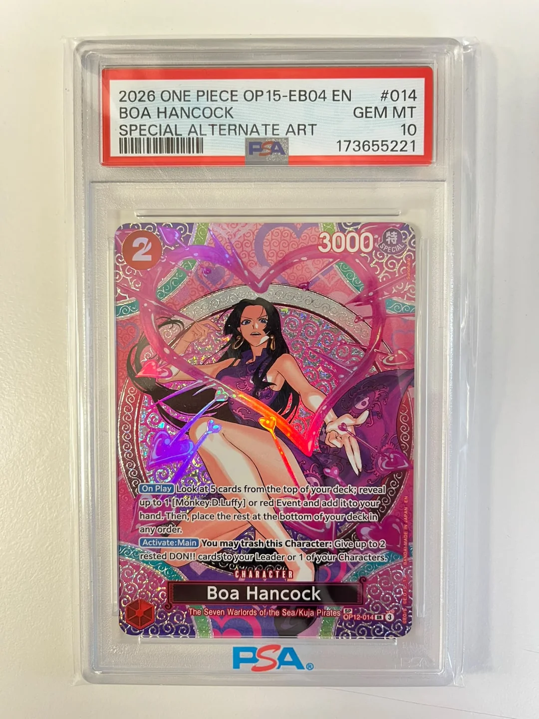 Boa Hancock Special Rare OP12-014 ENG PSA 10