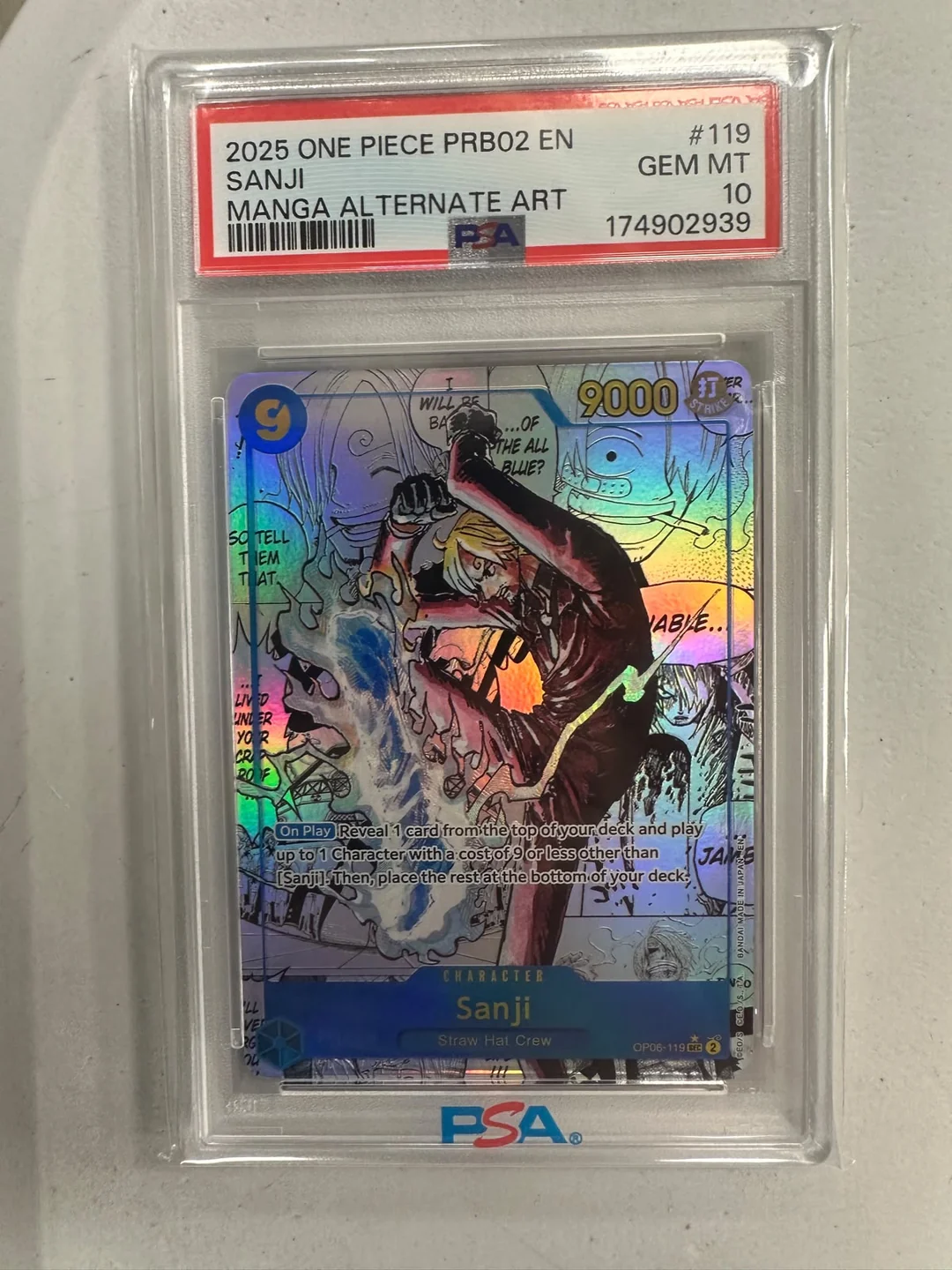 Sanji Manga Rare OP06-119 ENG PSA 10