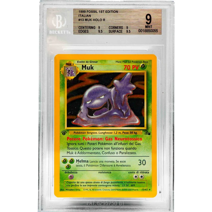 Muk Fossil Holo 1st Edition ITA BGS 9