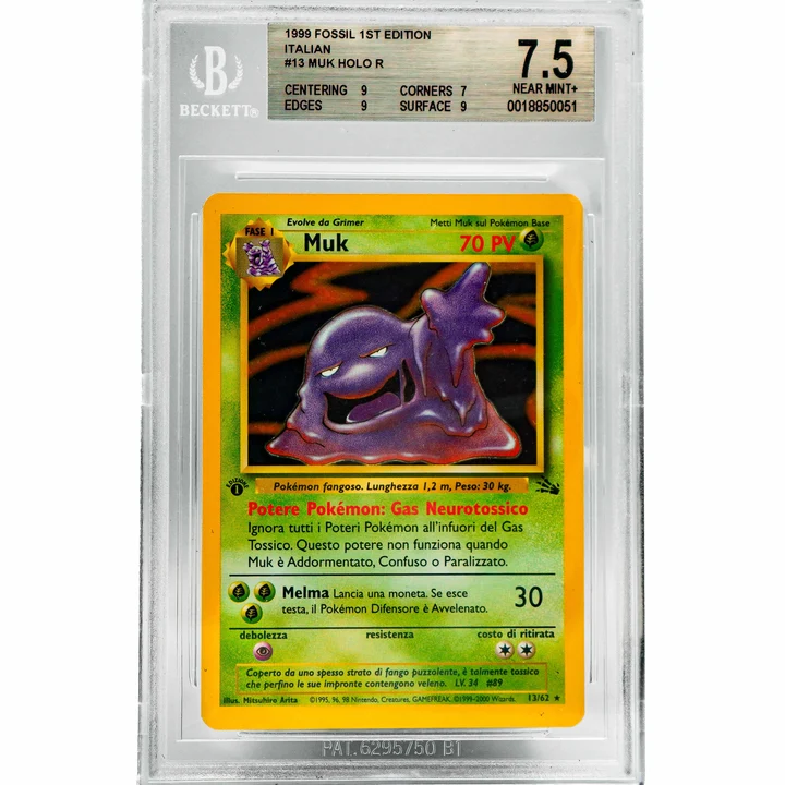 Muk Fossil Holo 1st Edition ITA BGS 7.5