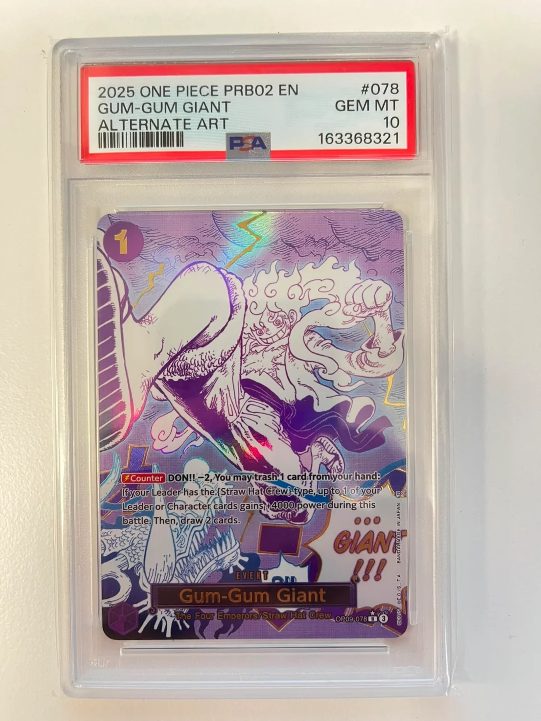 Gum Gum Giant Alt Art OP09-078 ENG PSA 10