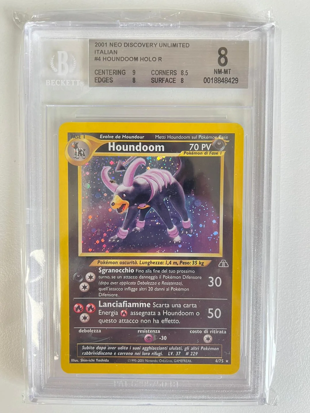 Houndoom Neo Discovery Holo Unlimited ITA BGS 8