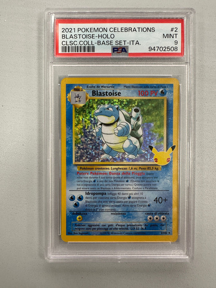 Blastoise Celebrations ITA PSA 9/ Case con graffio sul Back