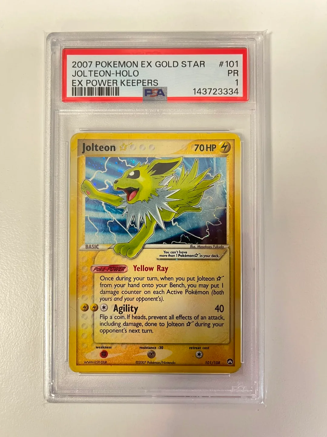 Jolteon Gold Star Ex Power Keepers ENG PSA 1