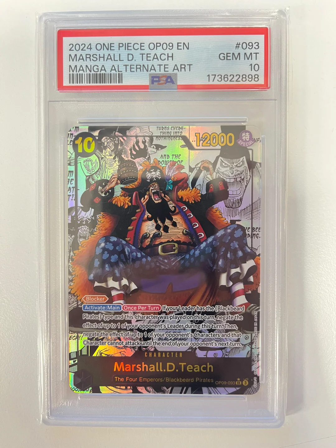 Marshall.D.Teach Manga Rare OP09-093 ENG PSA 10