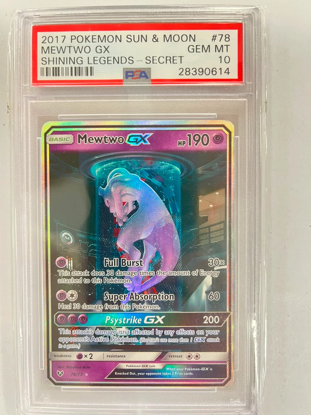 Mewtwo GX Shining Legends ENG PSA 10