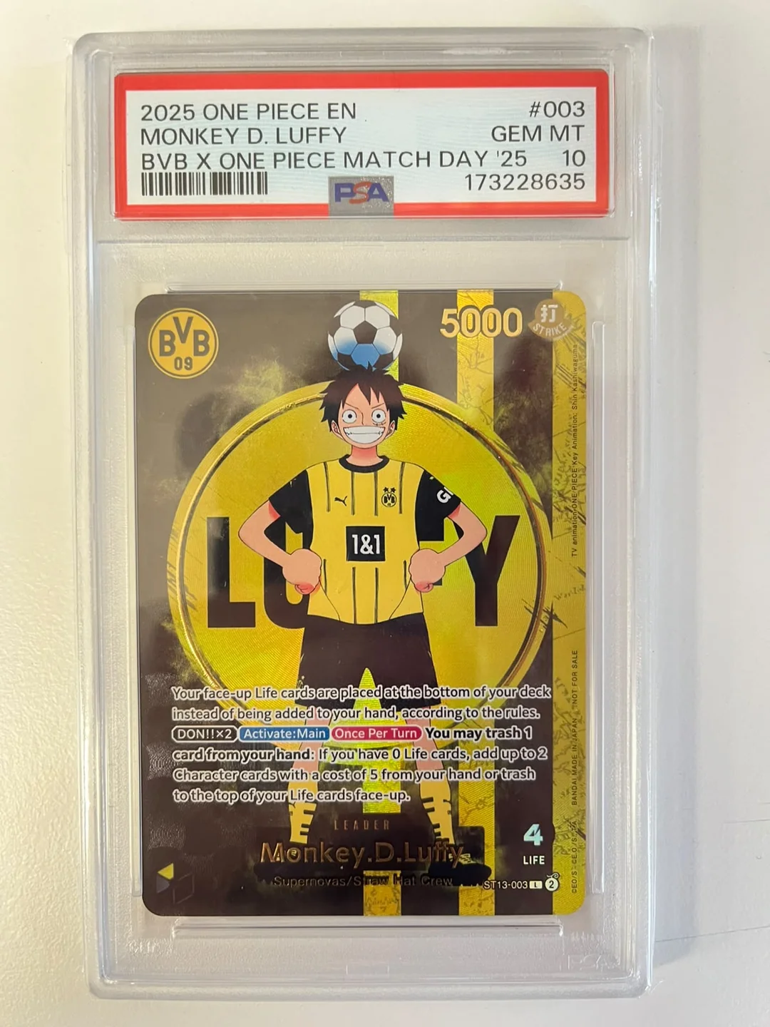Monkey.D.Luffy BVB Promo ST13-003 ENG PSA 10