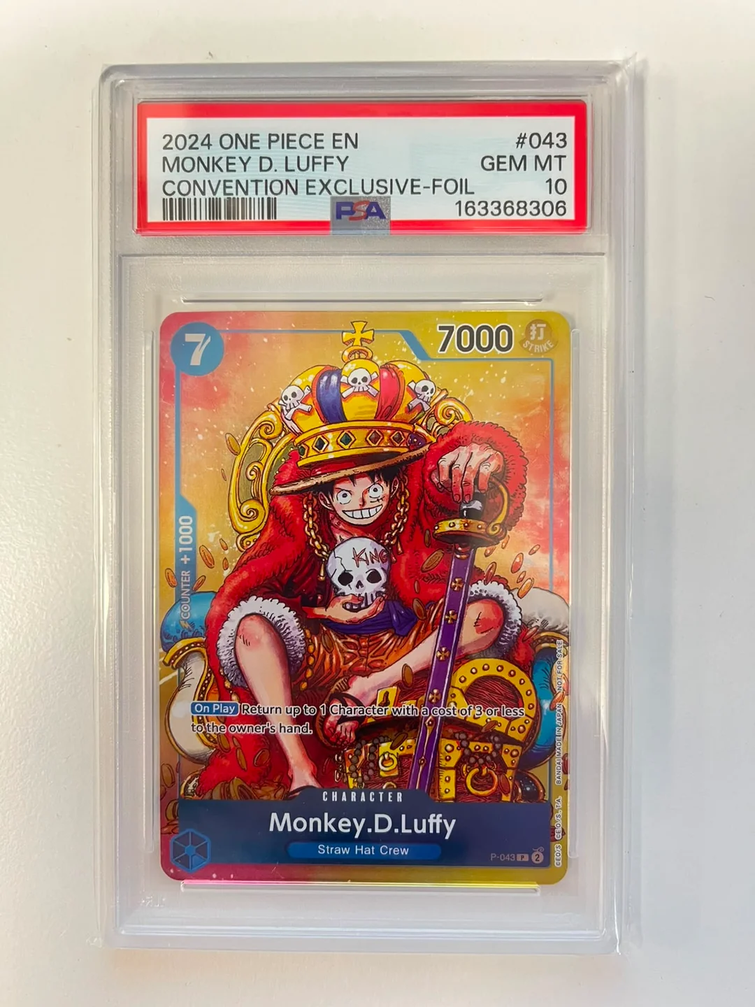 Monkey.D.Luffy Convention Exclusive Foil P-043 ENG PSA 10