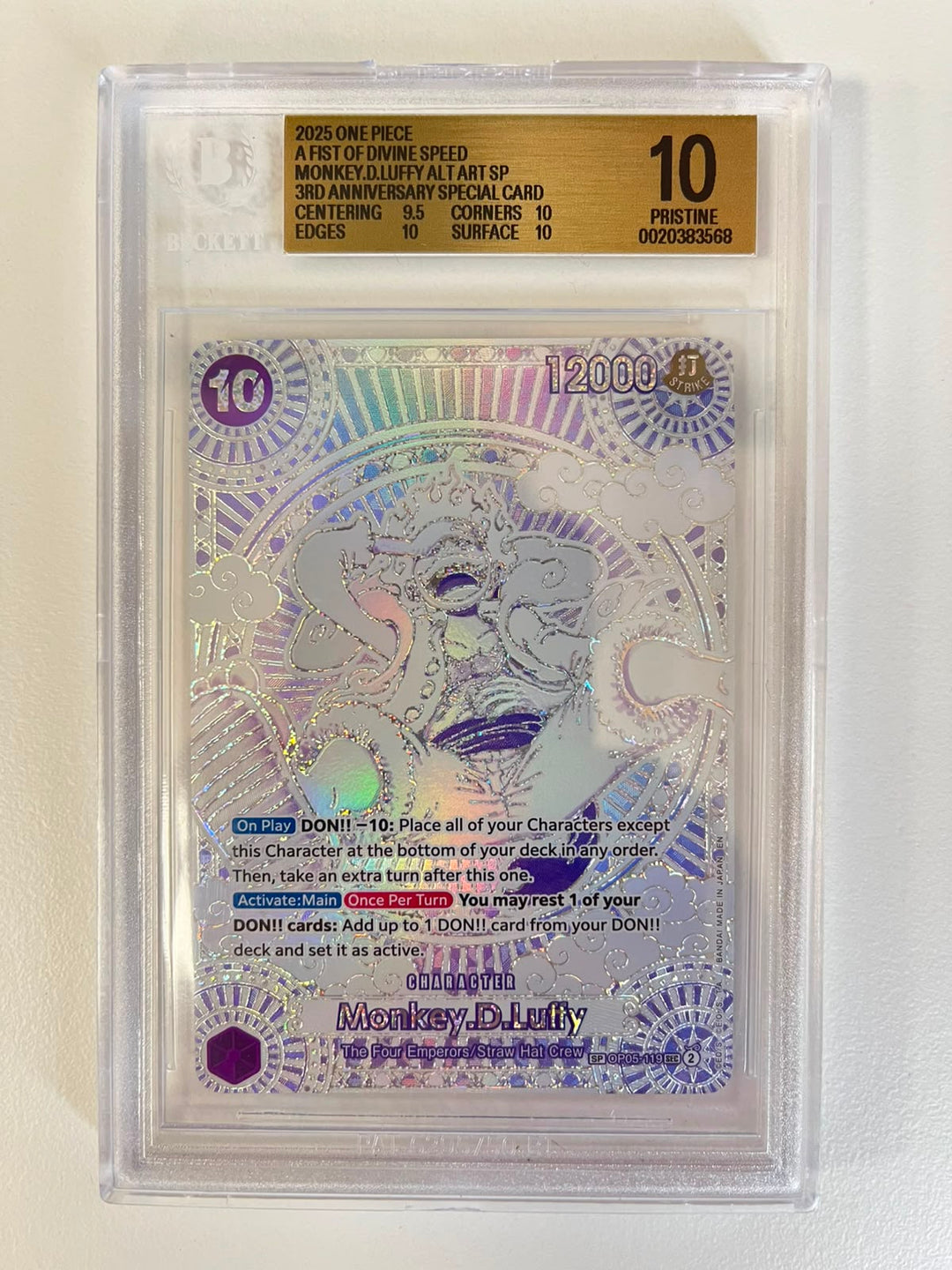 Monkey.D.Luffy Silver Anniversary Rare OP11/OP05-119 ENG BGS 10