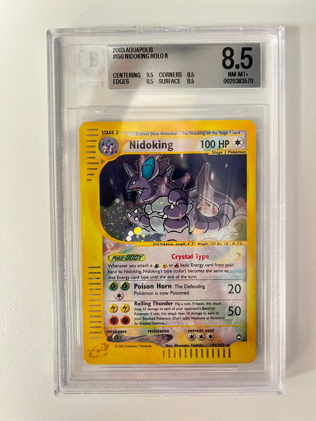 Nidoking Crystal Holo Aquapolis ENG BGS 8.5