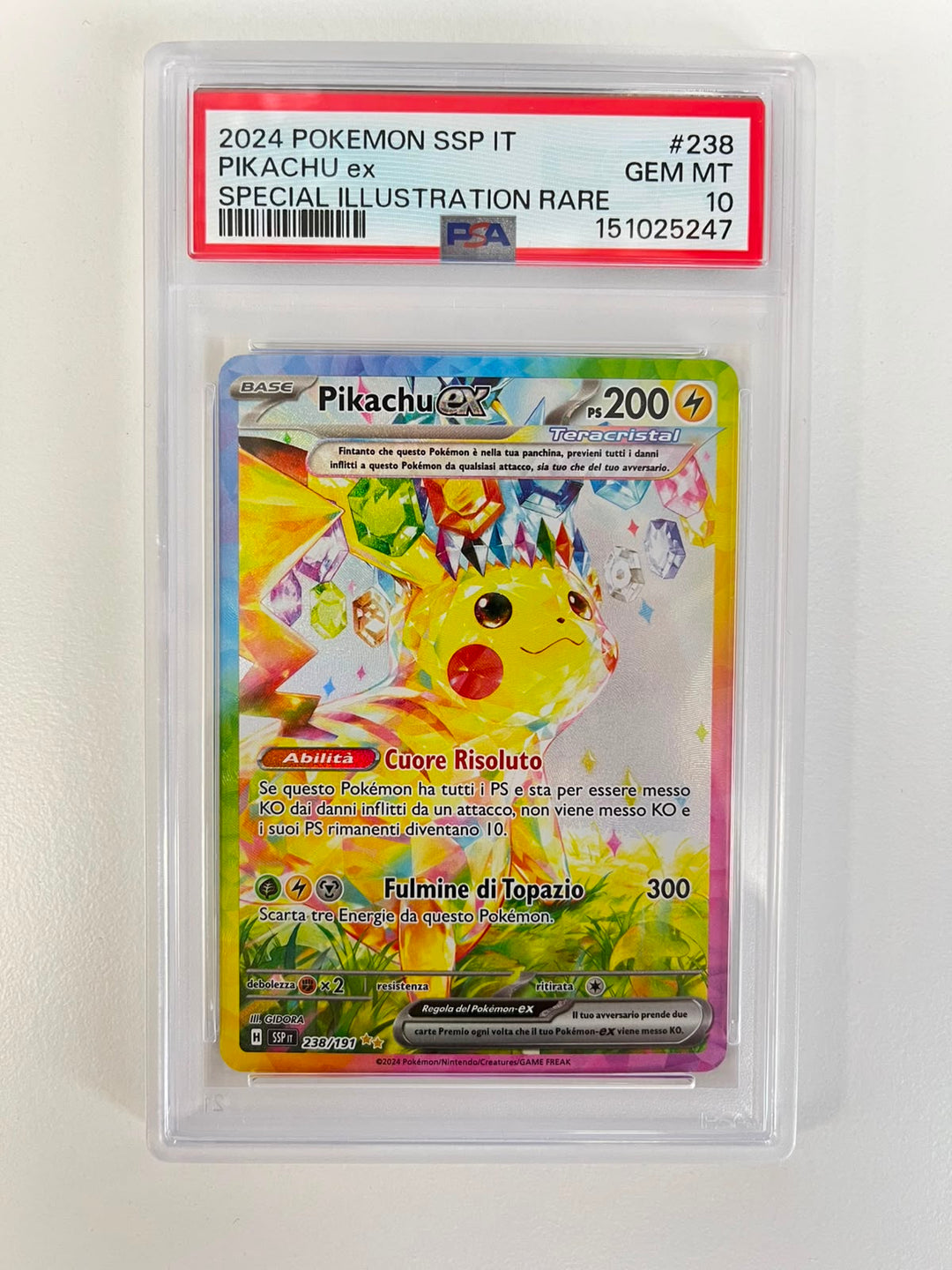 Pikachu EX Scintille Folgoranti ITA PSA 10