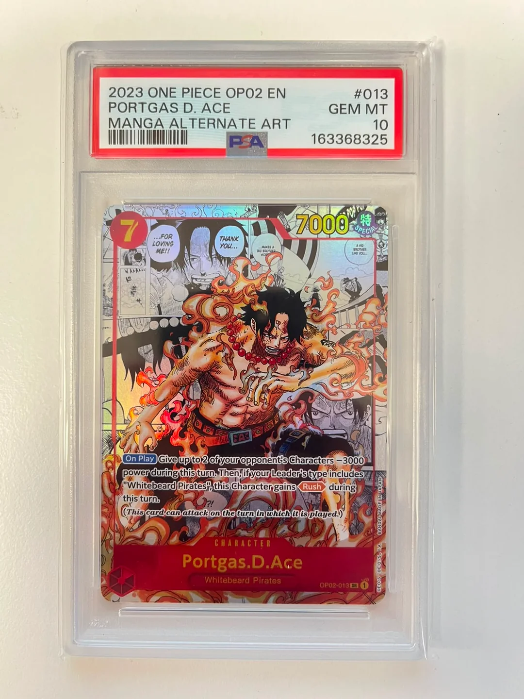 Portgas.D.Ace Manga Rare OP02-013 ENG PSA 10