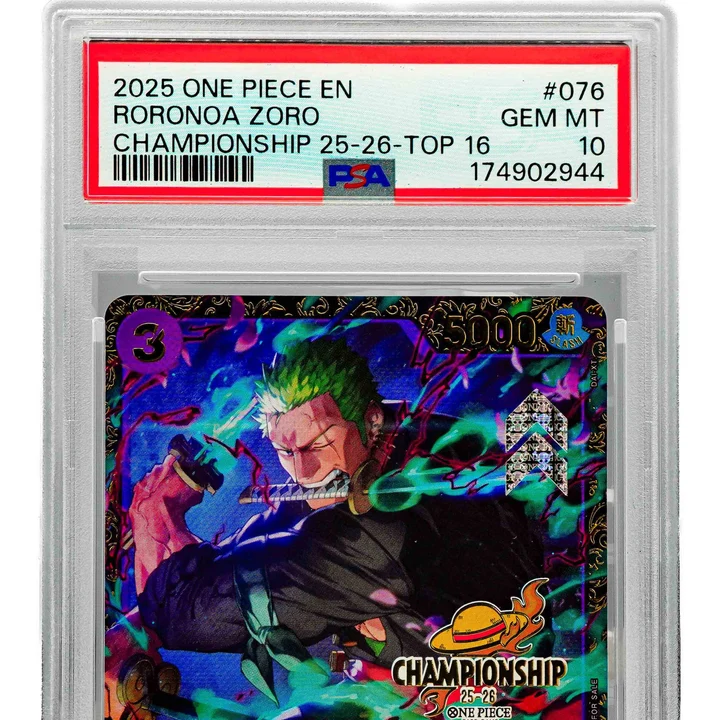 Roronoa Zoro Championship 25-26 Regionals Top 16 Prize OP09-076 ENG PSA 10
