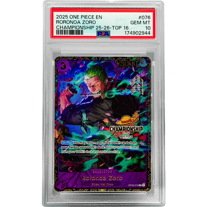Roronoa Zoro Championship 25-26 Regionals Top 16 Prize OP09-076 ENG PSA 10