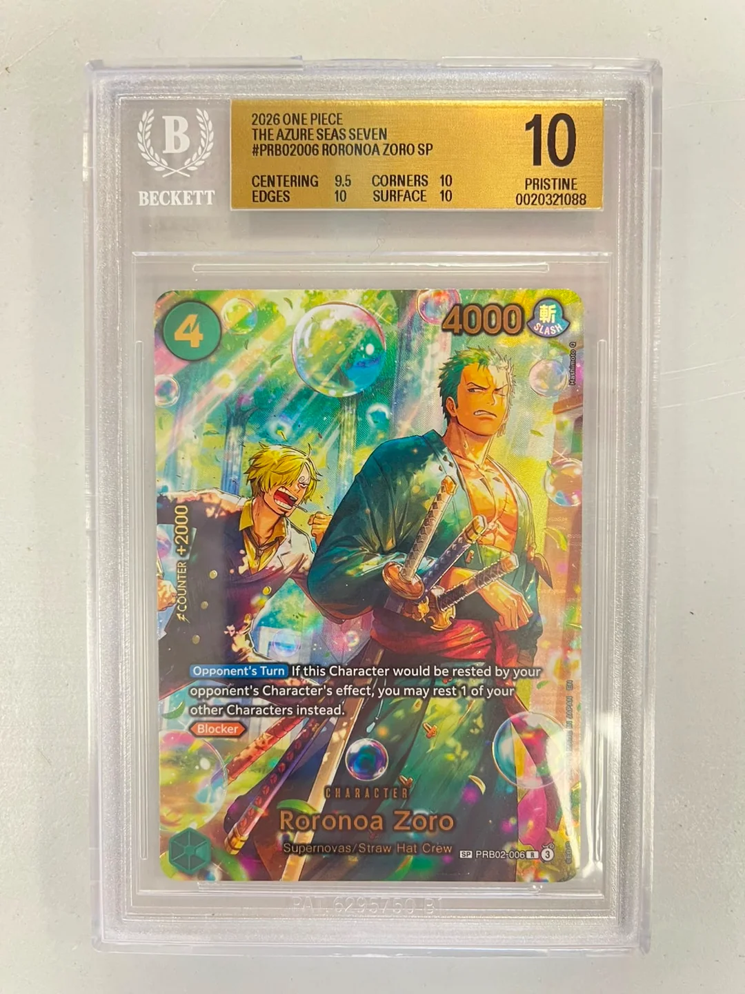 Roronoa Zoro Special Rare OP14/PRB02-006 ENG BGS 10