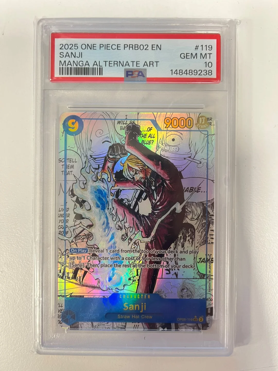 Sanji Manga Rare PRB02/OP06-119 ENG PSA 10