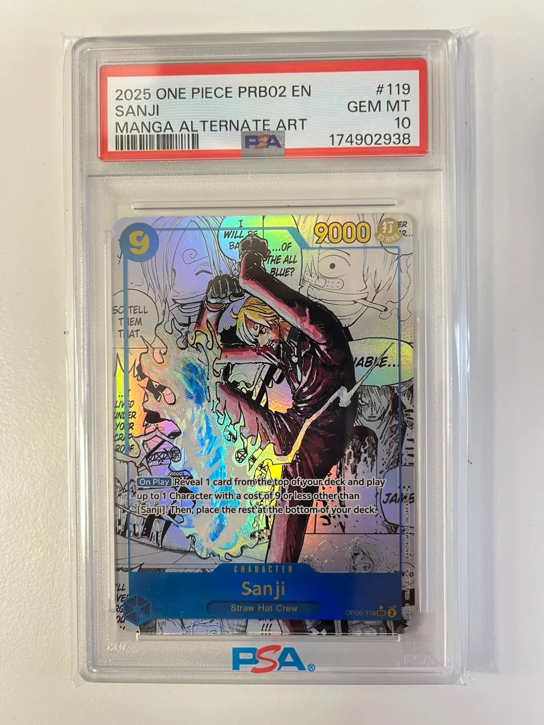 Sanji Manga Rare PRB02/OP06-119 ENG PSA 10