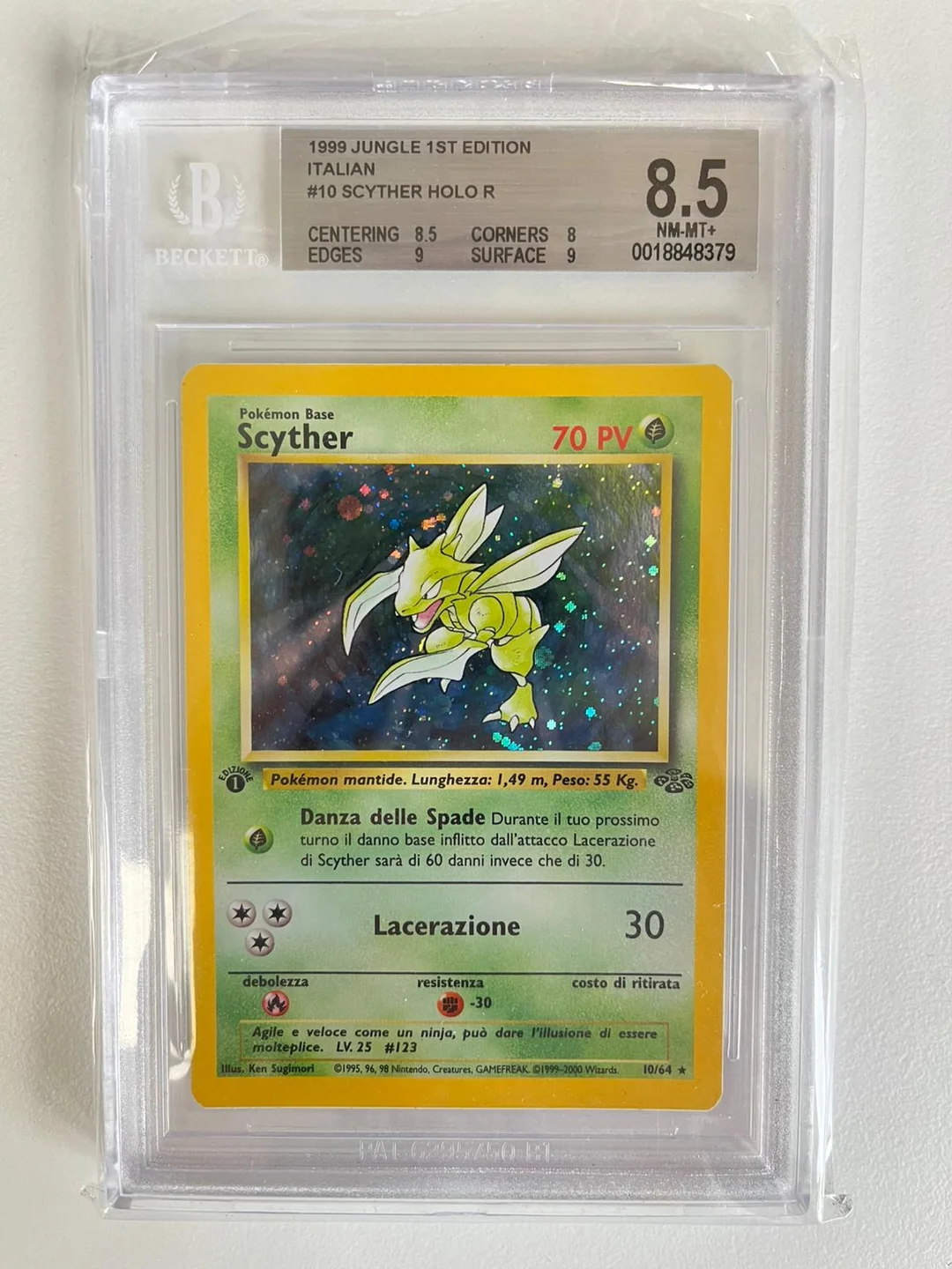 Scyther Jungle Holo 1st Edition ITA BGS 8.5