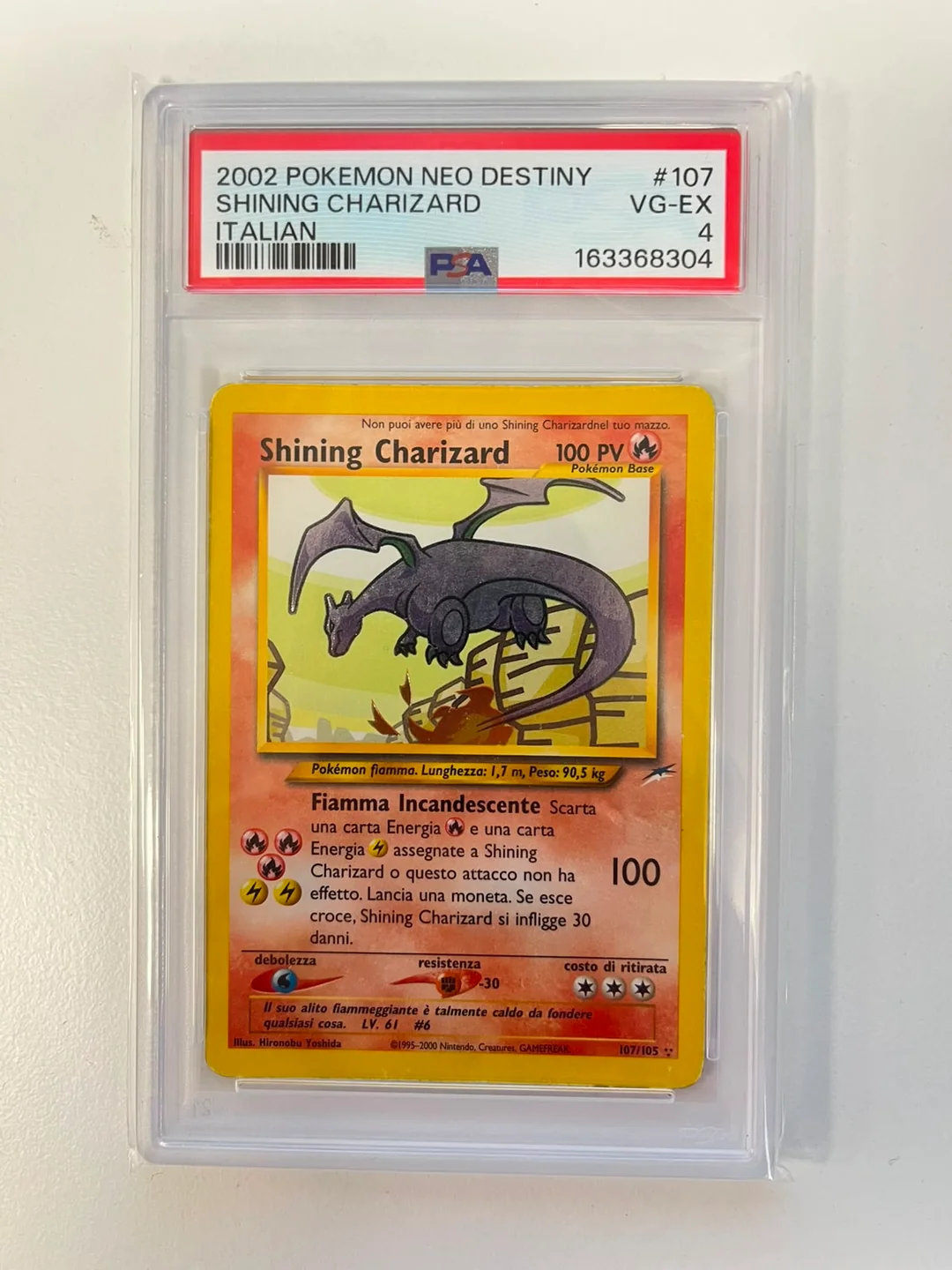 Shining Charizard Neo Destiny Unlimited ITA PSA 4