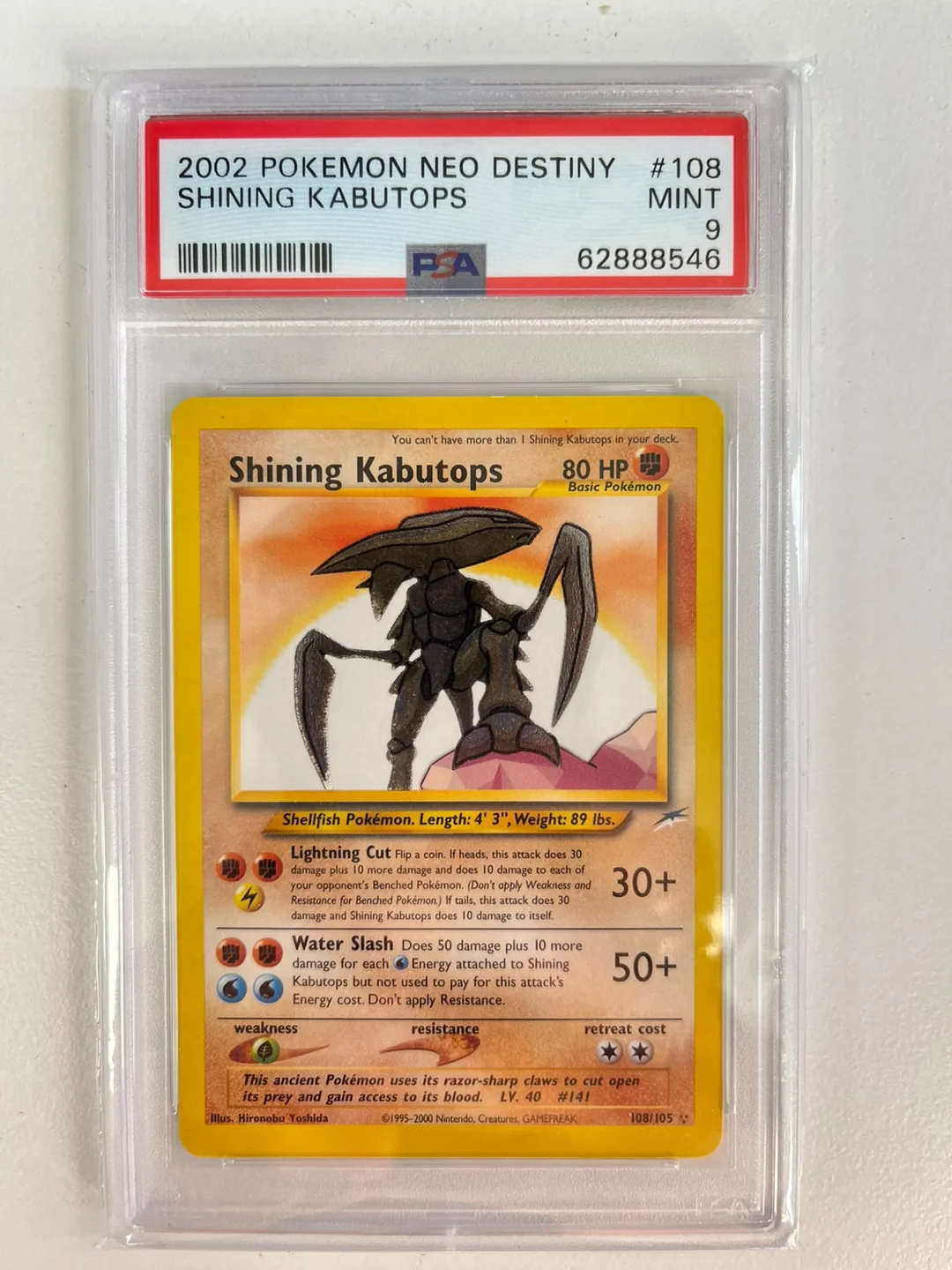 Shining Kabutops Neo Destiny Unlimited English PSA 9