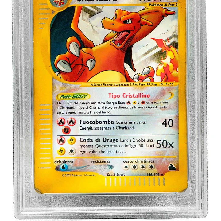 Charizard Crystal Reverse Holo Skyridge ITA PSA 2