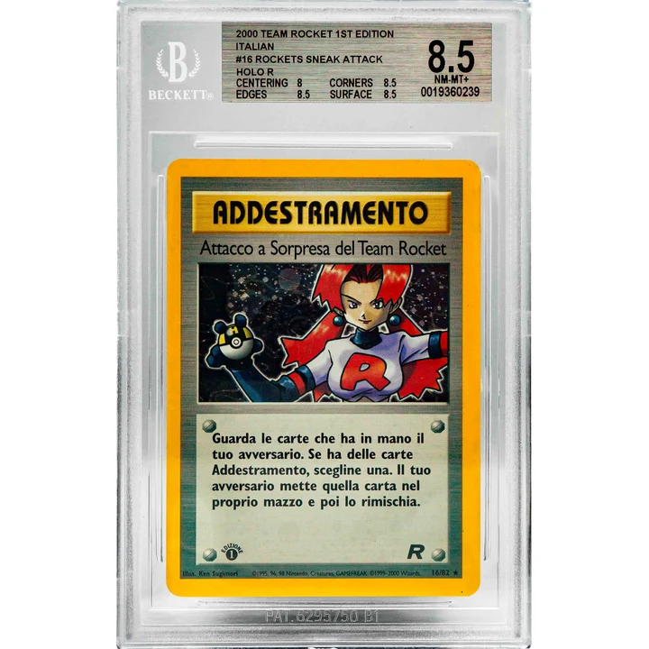 Attacco a sorpresa del Team Rocket Holo 1st Edition ITA BGS 8.5