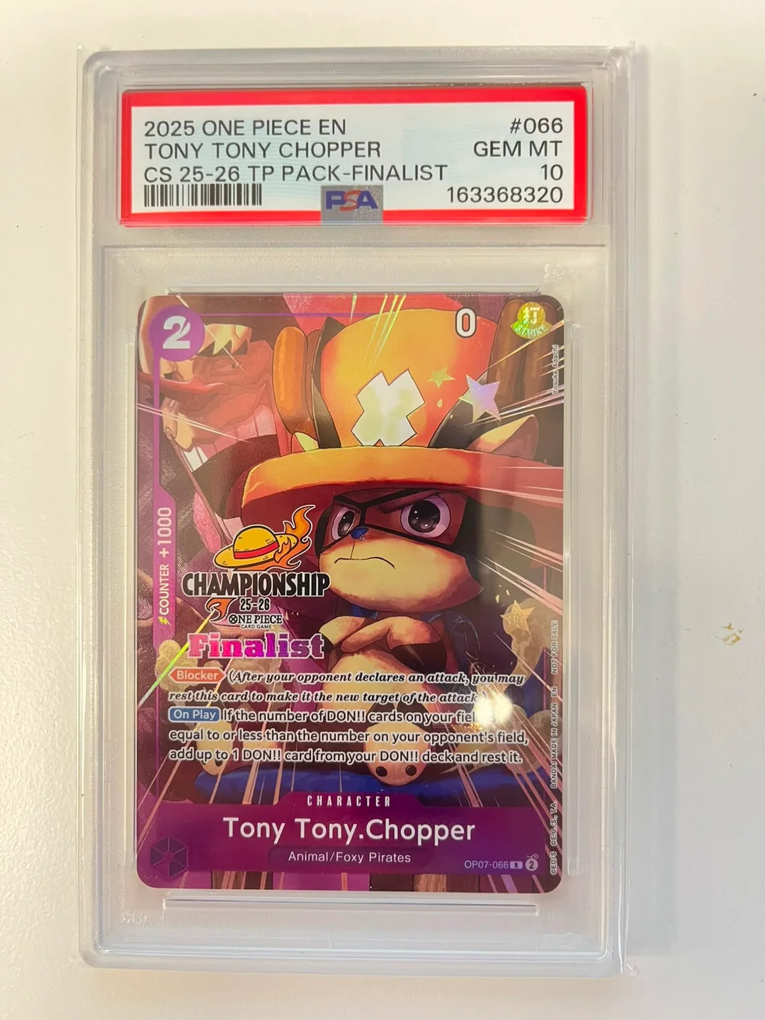 Tony Tony Chopper Championship 25-26 Finalist OP07-066 ENG PSA 10