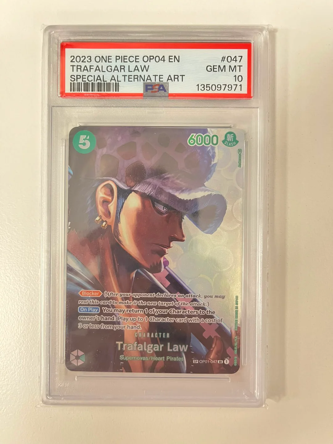 Trafalgar Law Special Art OP04/OP01-047 ENG PSA 10