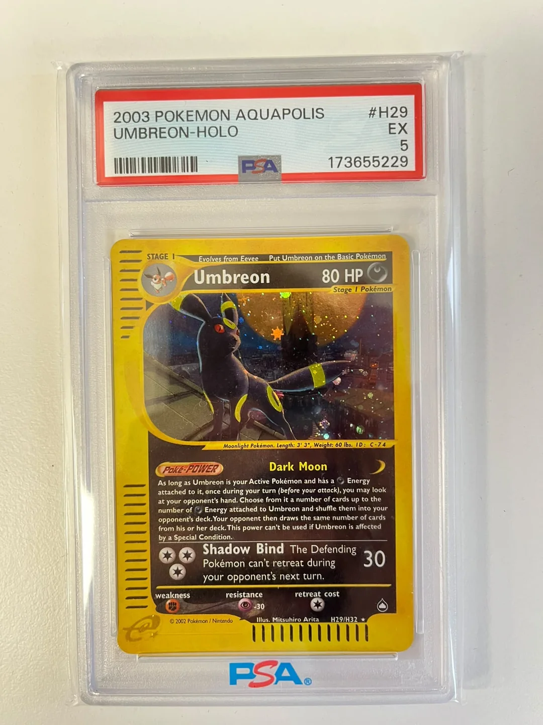 Umbreon Holo Aquapolis ENG PSA 5