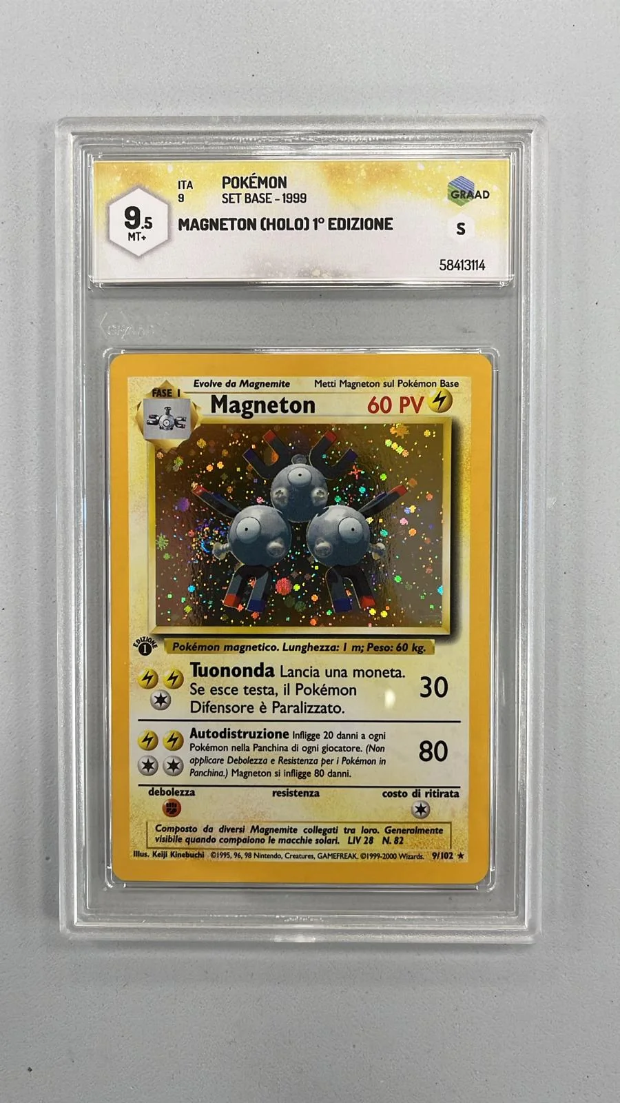 Magneton [HOLO] 1a Edizione #009/102 ITA Pokémon Set Base 1999 - GRAAD 9.5