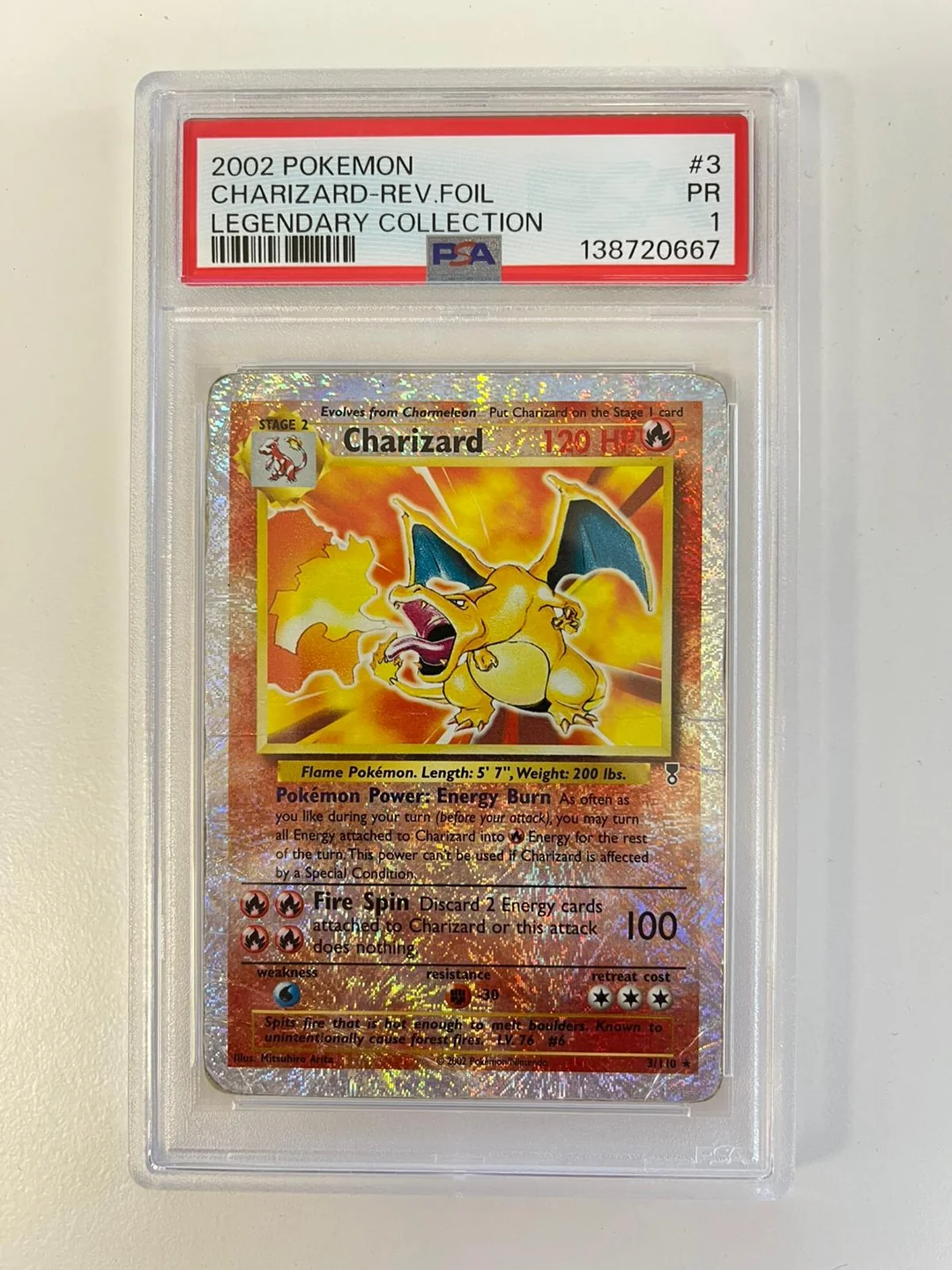Charizard LC 3 Reverse Foil ENG PSA 1