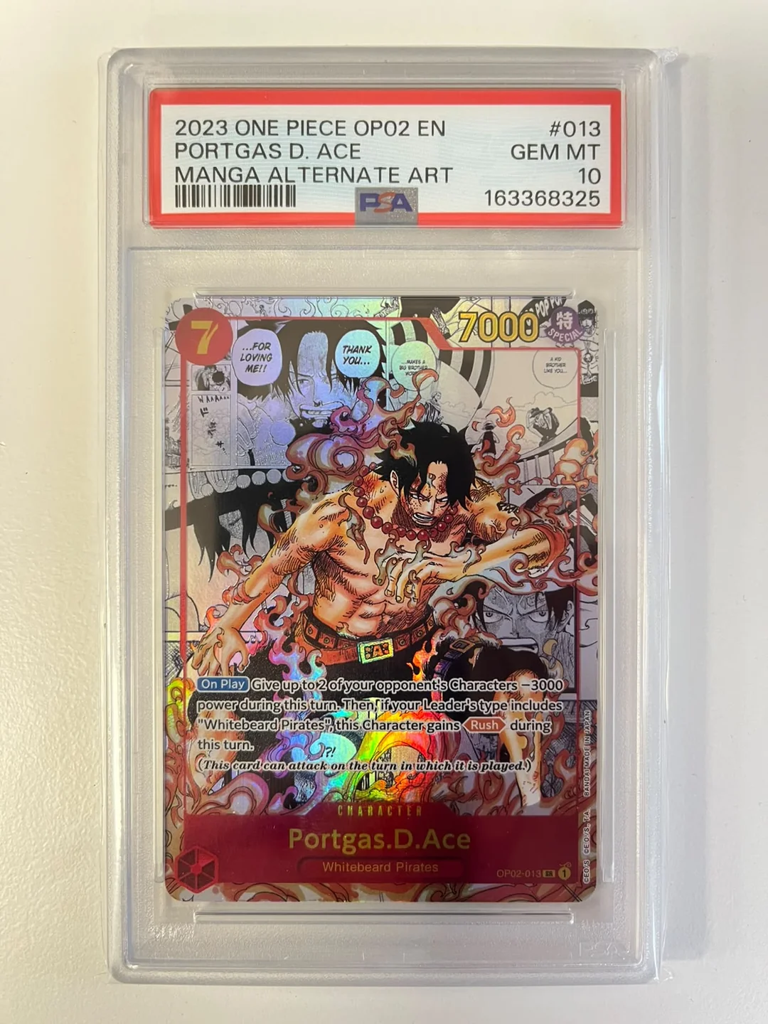 Portgas.D.Ace Manga Rare OP02-013 ENG PSA 10