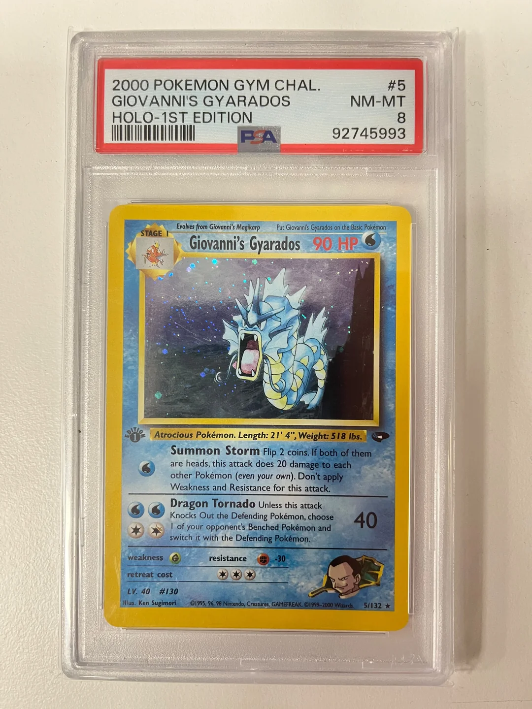 Giovanni's Gyarados - Holo 1st Edition Gym Challenge ENG PSA 8